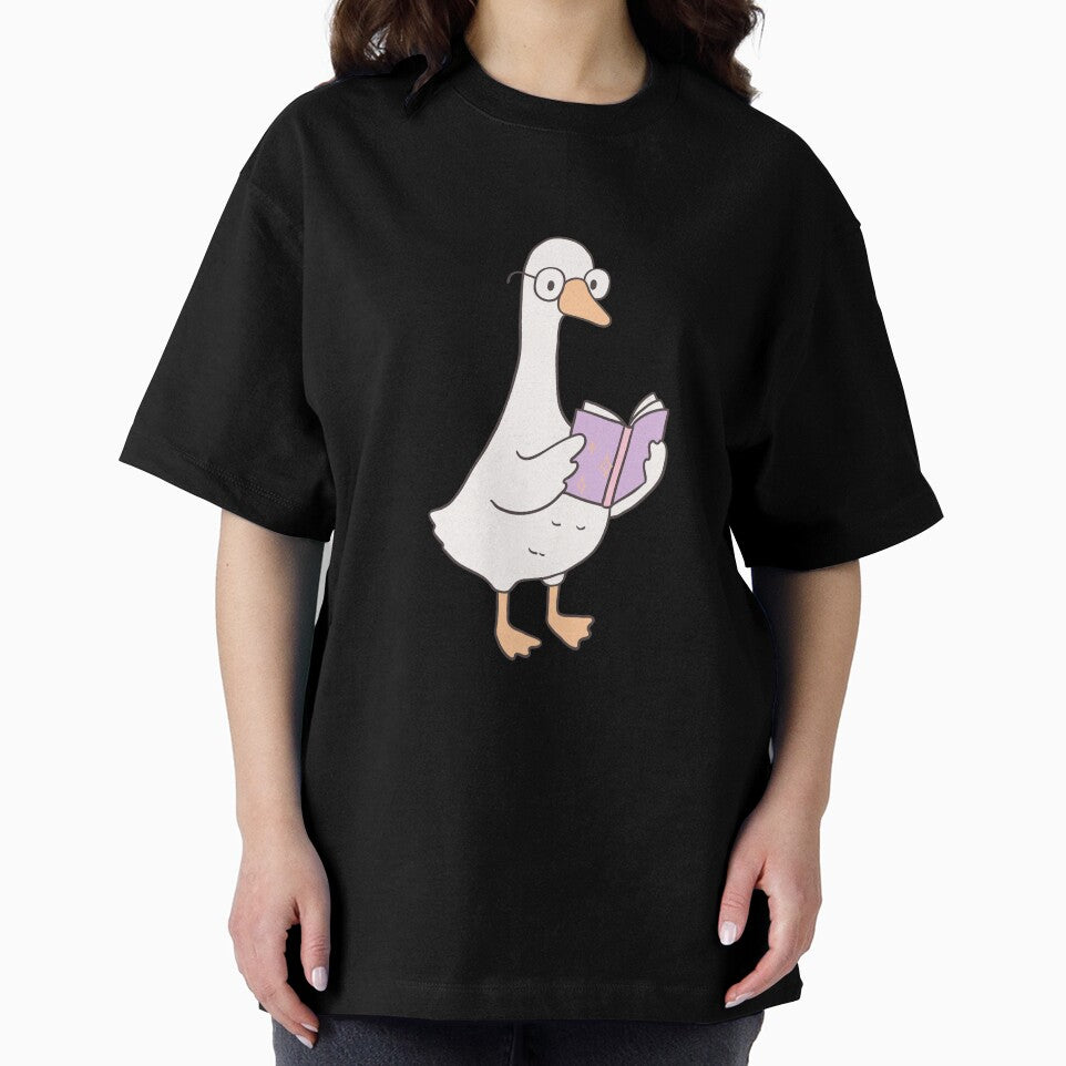 Emotional Support Book Bookish Funny Tee duck reading book by shop43