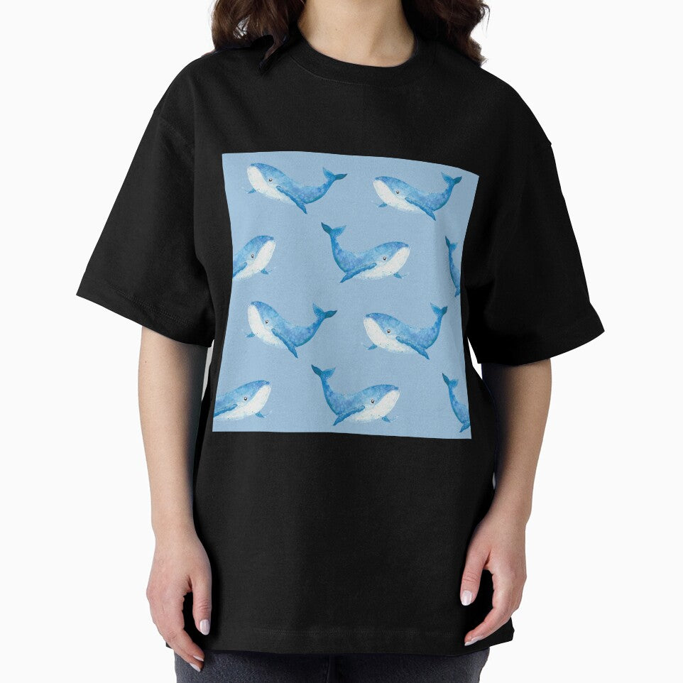 Watercolor Whale on Blue by RegalitosParaTi