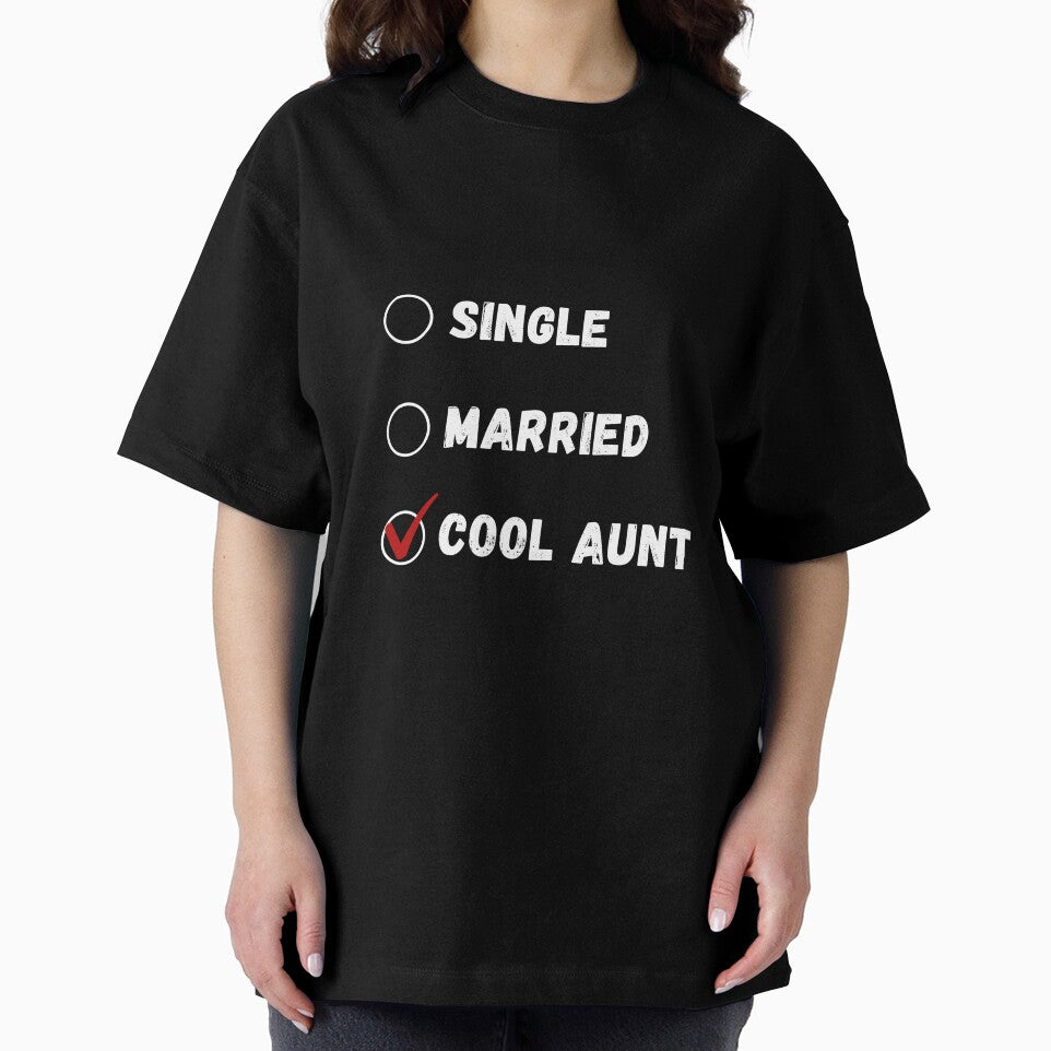 Single Married Cool Aunt, Funny Aunt Shirt by Sleepy Cat Design