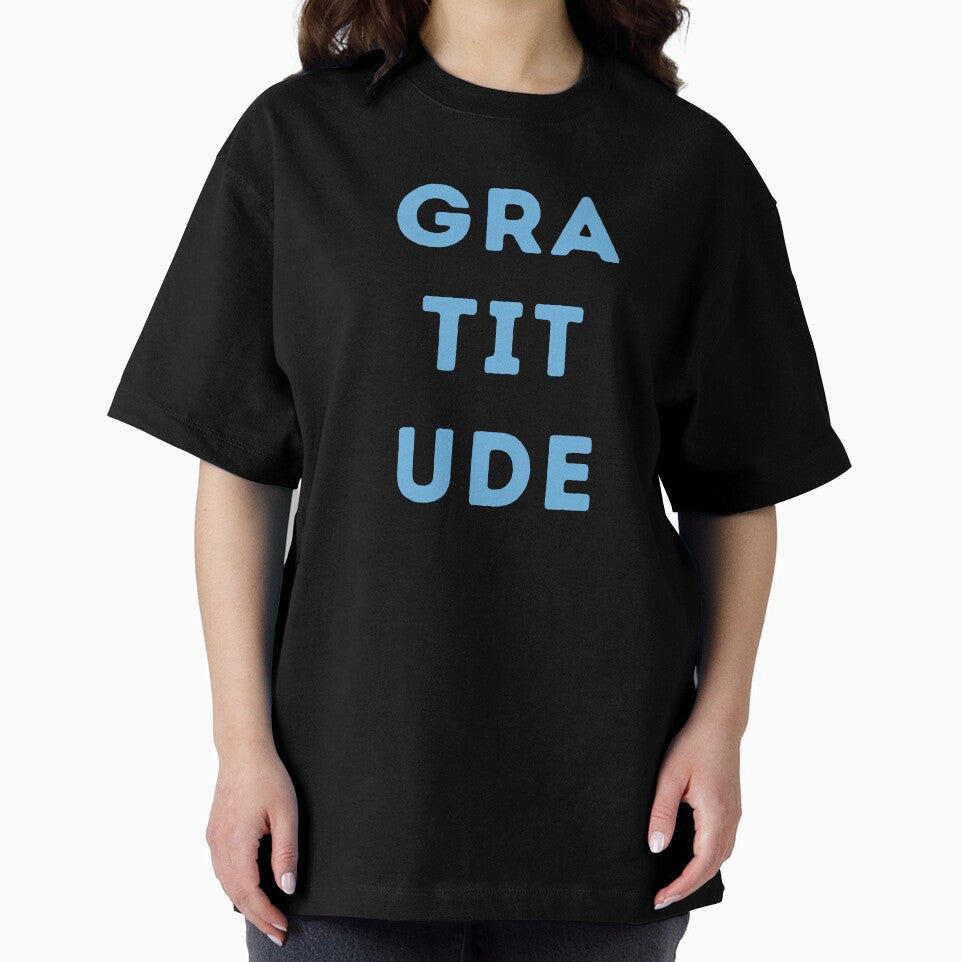 Gratitude All Over Text Blue by NinniSilver
