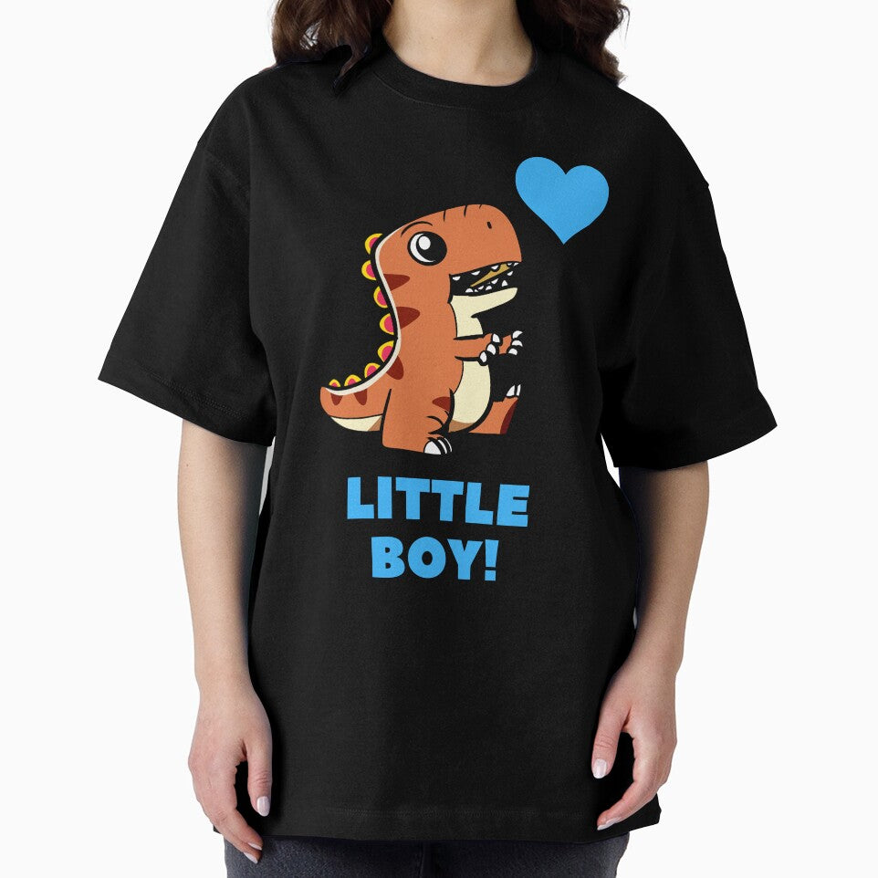 Little Boy Dinosaur Blue Heart by BoomBoomBaby