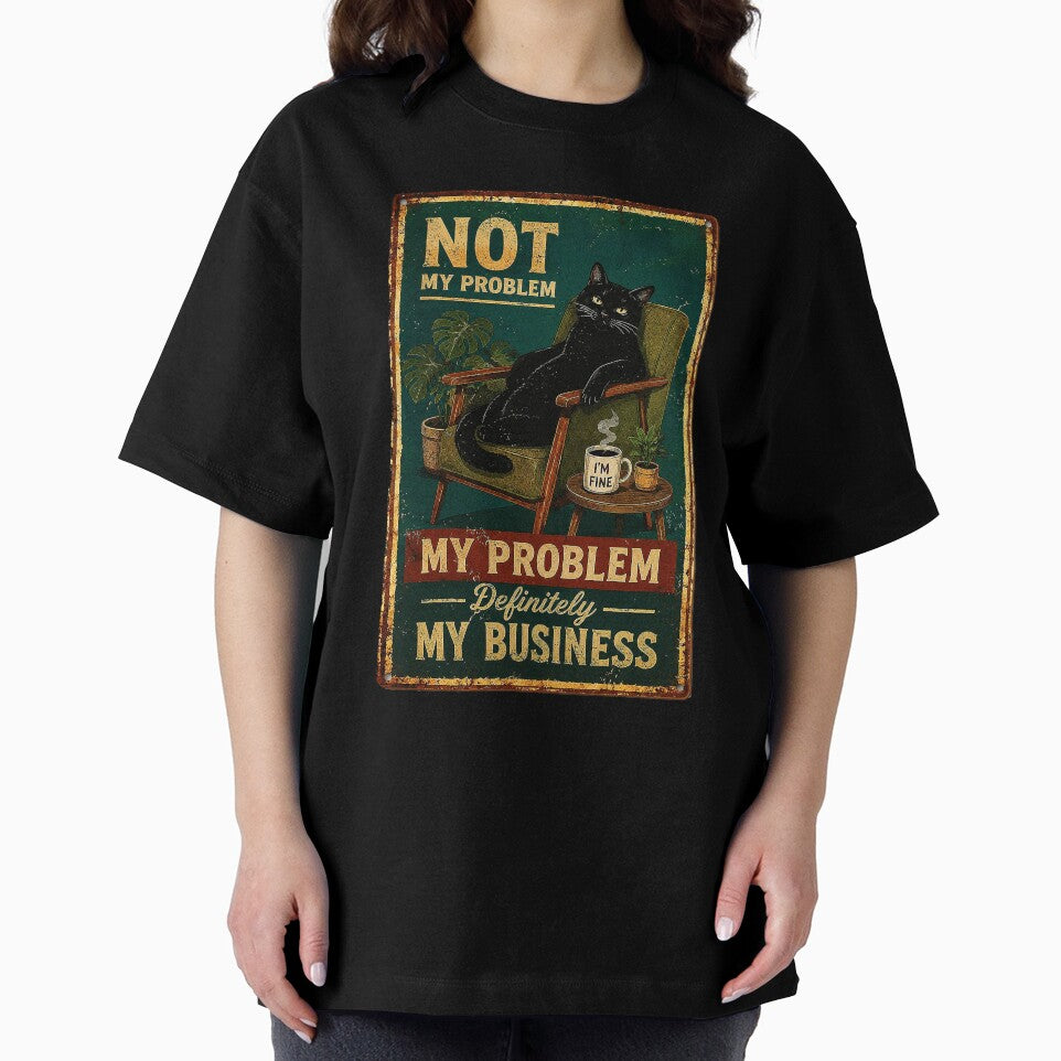 Relaxed Black Cat Retro Sarcastic Quote Lounge by eliramaison