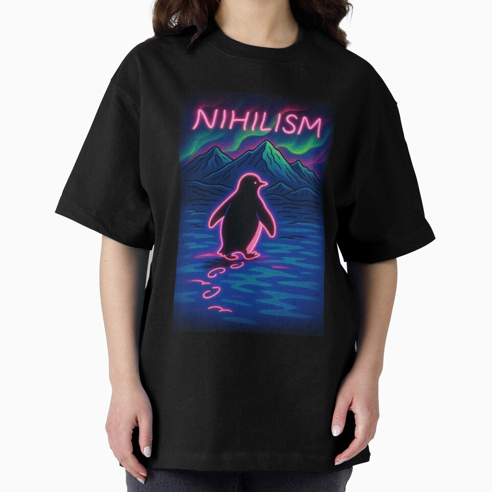 Nihilist Penguin Neon Aurora by Pop Goes The Word