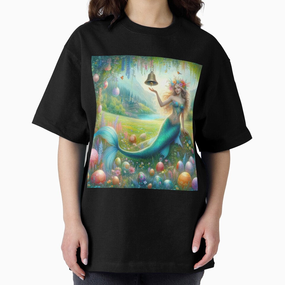 Mermaid with a bell and Easter eggs fantasy easter landscape by Expressions-Sel