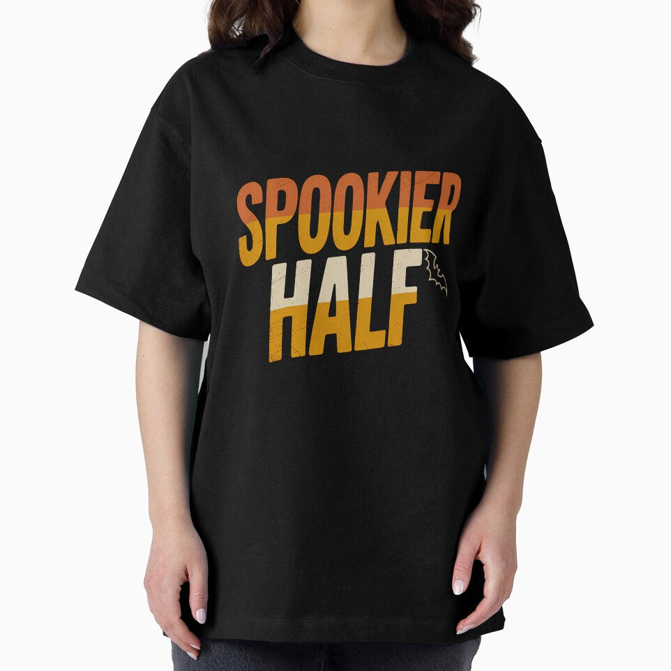 Spookier Half Funny Halloween Couples Matching Shirt by Raw Tigers