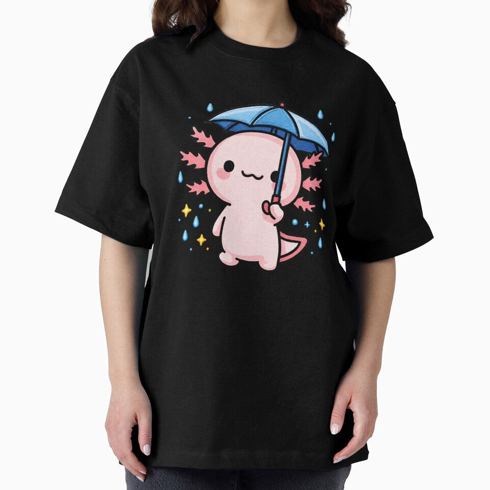 Rainy Day Axolotl – Cute Kawaii Axolotl with Umbrella by ColorSplash123