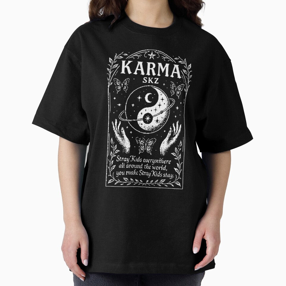 Stray Kids black and white shirt KARMA ceremony images group photo bang chan lee know changbin hyunjin han felix seungmin jeongin kpop skzoo by Kpop-Noona