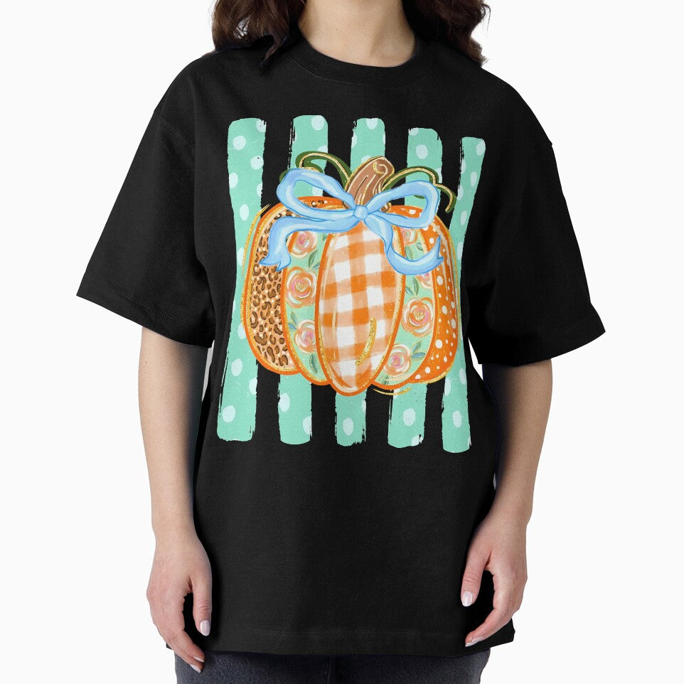 Striped Preppy Fall Season Pumpkin by OMITTEROMINOUS