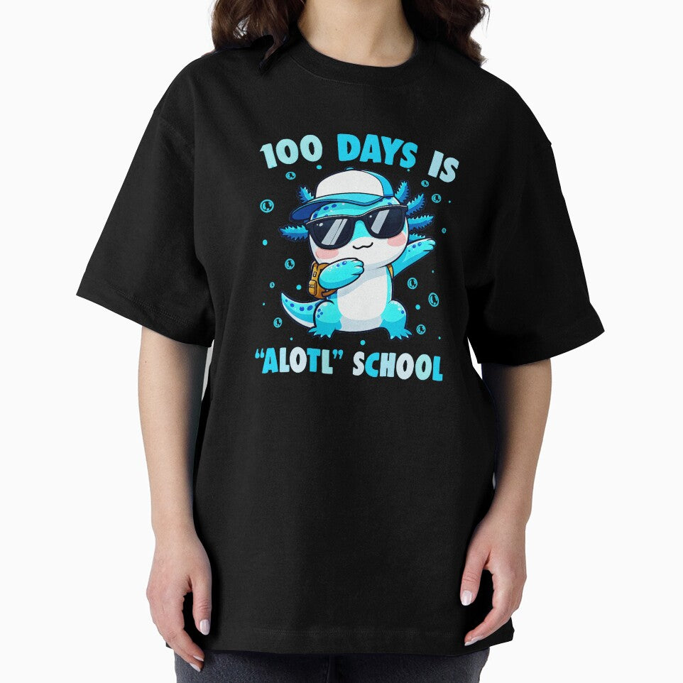 100 Days Is Alotl School Funny Axolotl Student Teacher by MOnnroyu