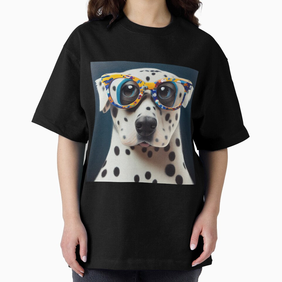 Dalmatian wearing colorful nerd glasses by Studiowatermars