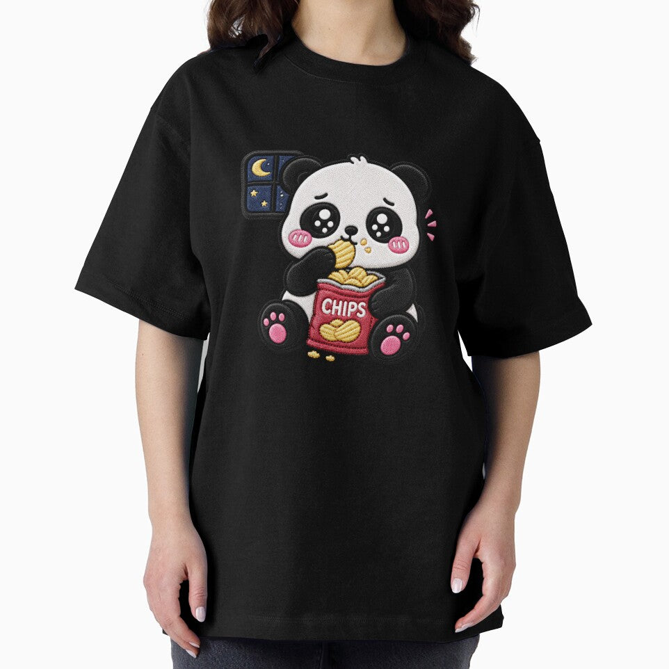 Snack Attack Panda Embroidery Patch Funny Kawaii by ColorSplash123