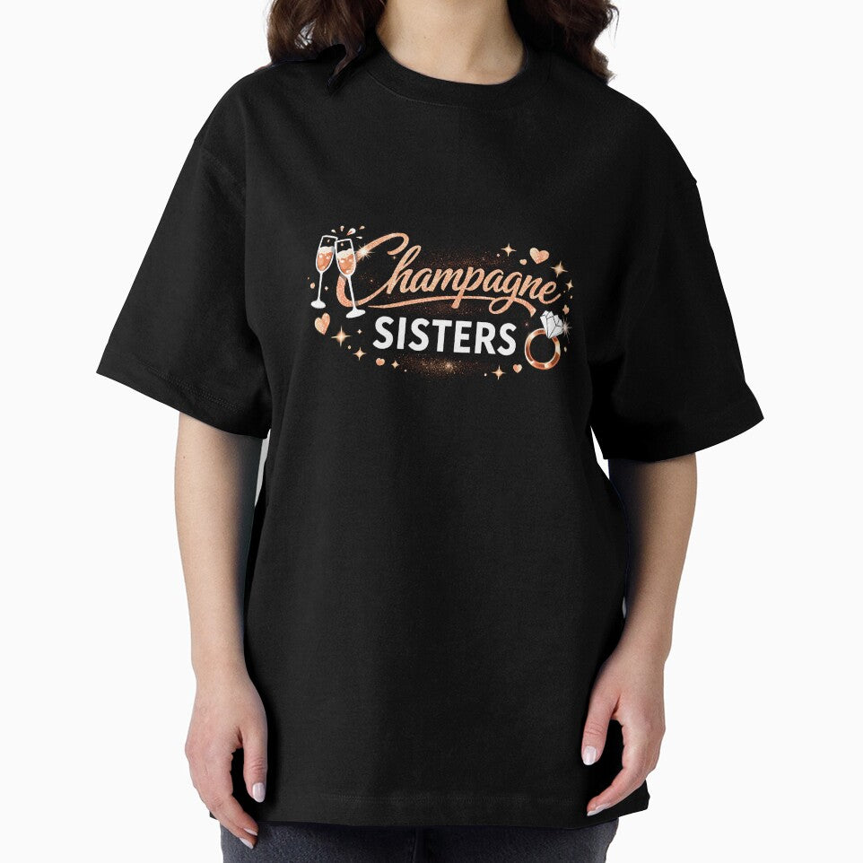 Champagne Sisters - Rose Gold Glitter party design by PicParadiz