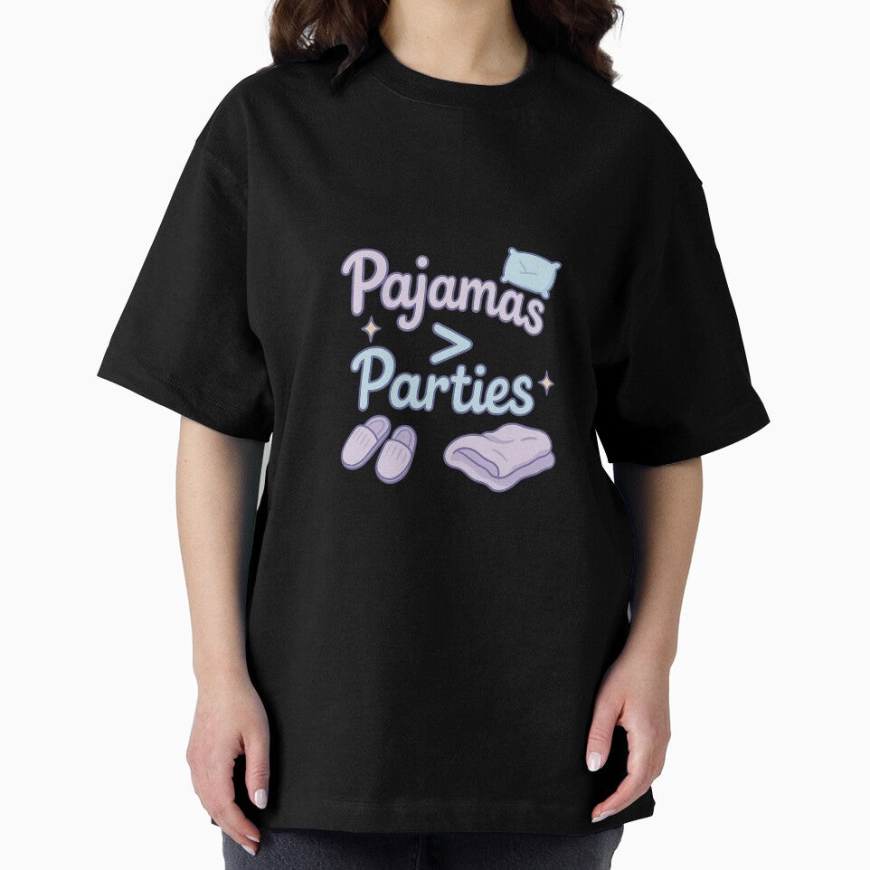 Pajamas Over Parties T-Shirt _ Funny Cozy Shirt _ Lazy Day Tee _ Introvert Humor Shirt _ Comfy Sleepwear Graphic Tee _ Unisex Gift by TeeFactory1