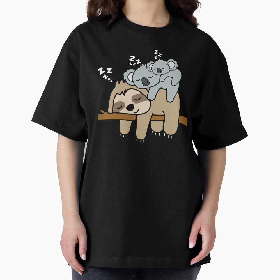 Cute Lazy Sloth With Baby Koala Mama Bear Sleeping Napping Gift by cxytees