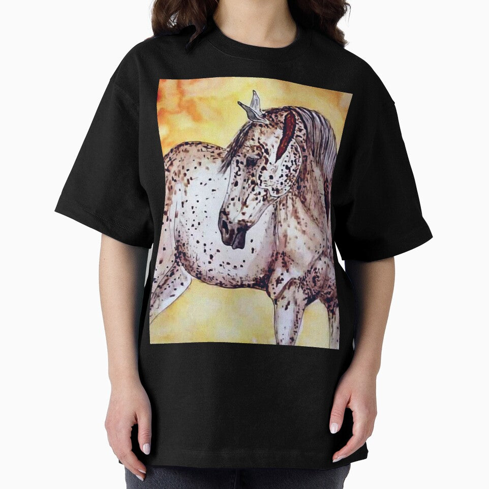 Spotted horse watercolor painting by horseaddicted