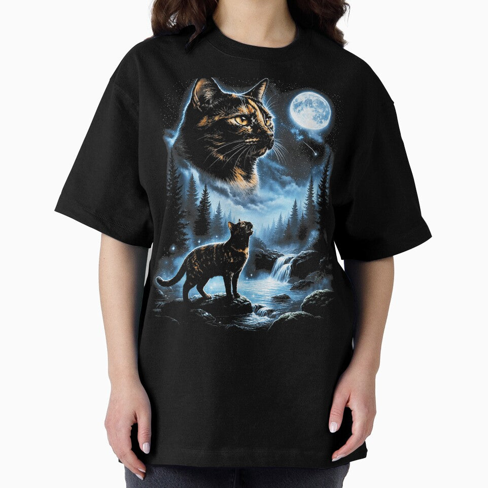 Tortoiseshell Cat Howling At Moon Celestial Parody by OMITTEROMINOUS