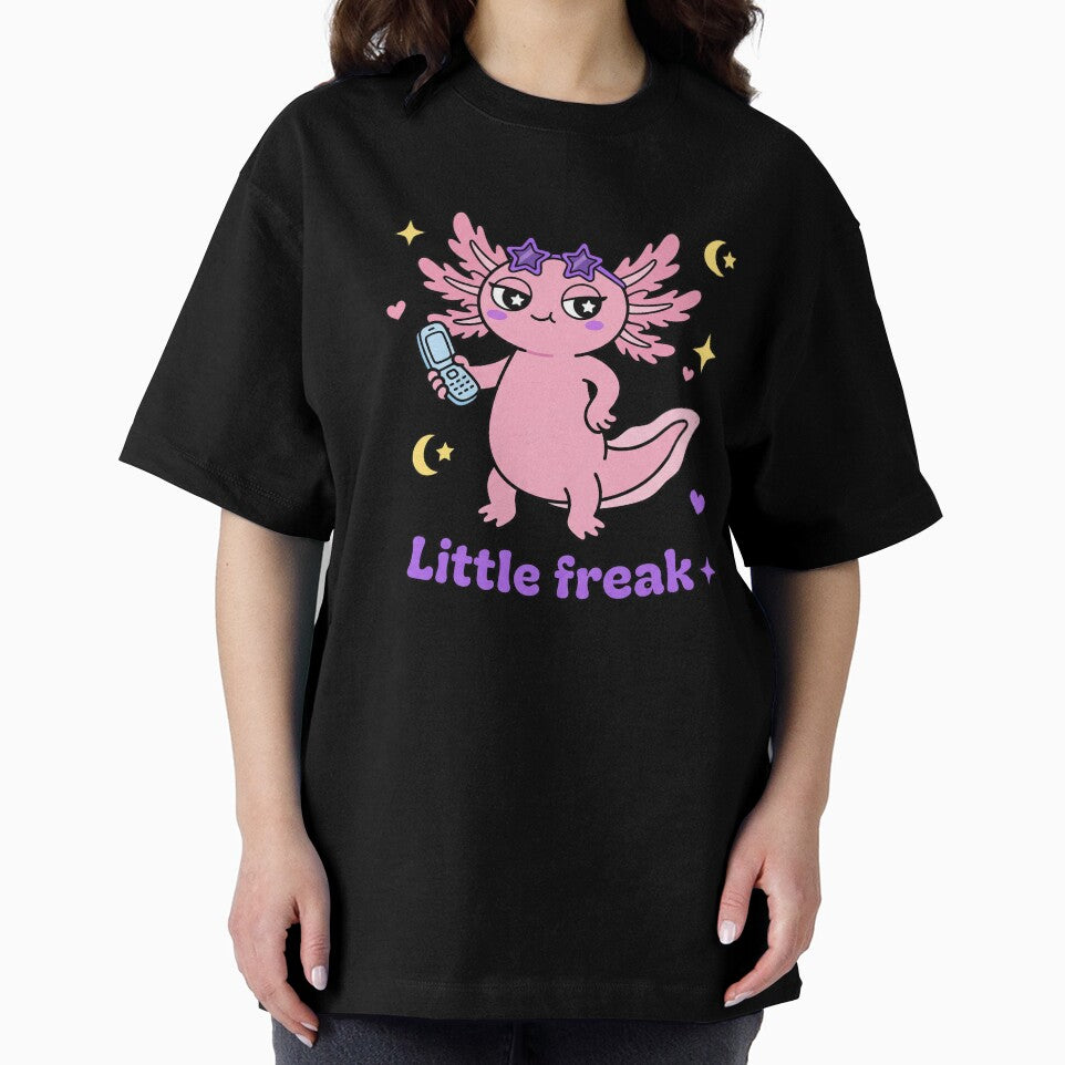 Little Freak Kawaii Pink Axolotl Y2K Star Sticker by CrystalMineArts