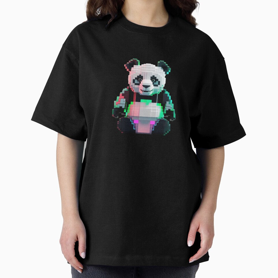 Pixel Art Cyber Panda Toy by WovennDesigns