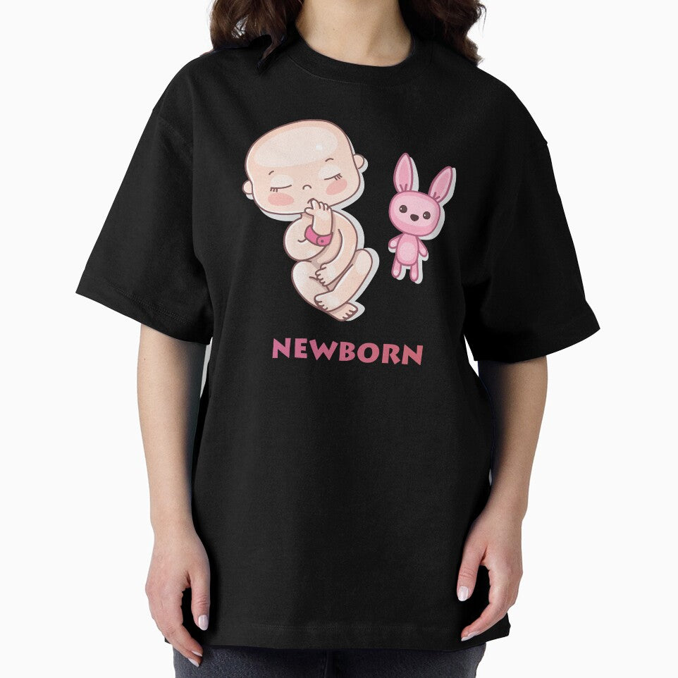 A newborn baby sleeps with a bunny toy by Nina Vetrova