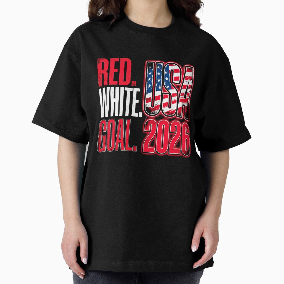 RED. WHITE. GOAL. Football Soccer World Cup USA 2026 Classic T-Shirt by DArtfulStudio