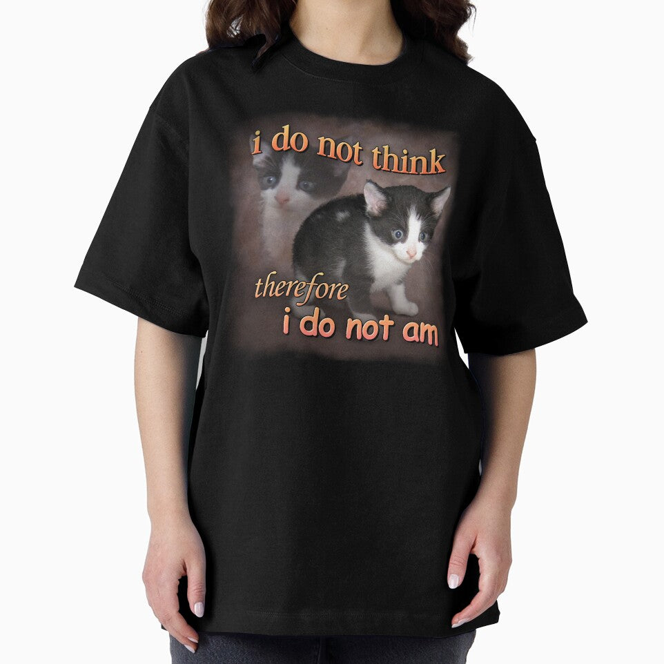 I do not think therefore I do not am - cat meme portrait by snazzyseagull