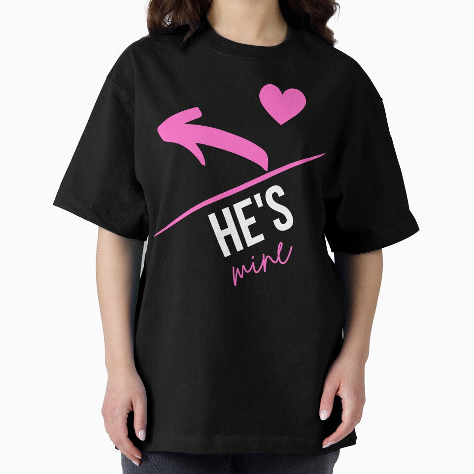 Valentines Day Couples Matching Valentine Fun | He's Mine With Arrow and  Pink Heart Black by Rainbows Rock