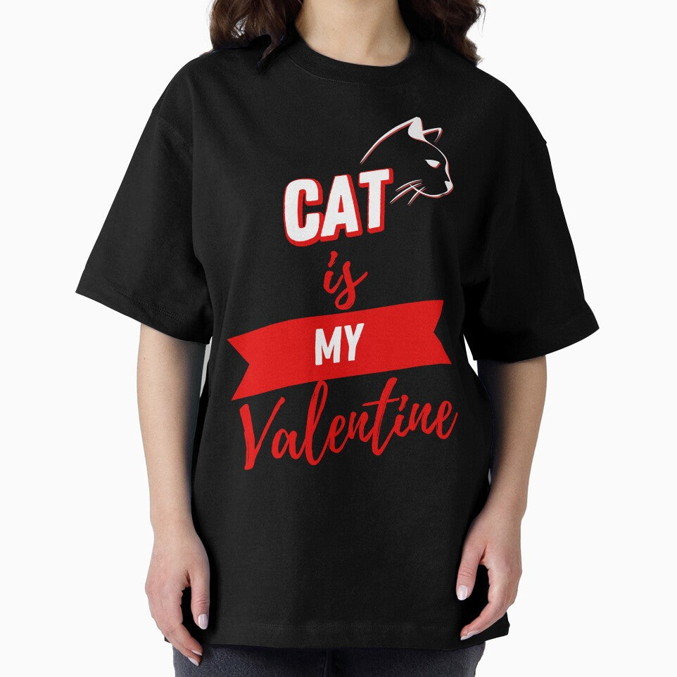 Valentines Day Couples Matching Valentine Fun | Cat Is My Valentine Red And Black by Rainbows Rock