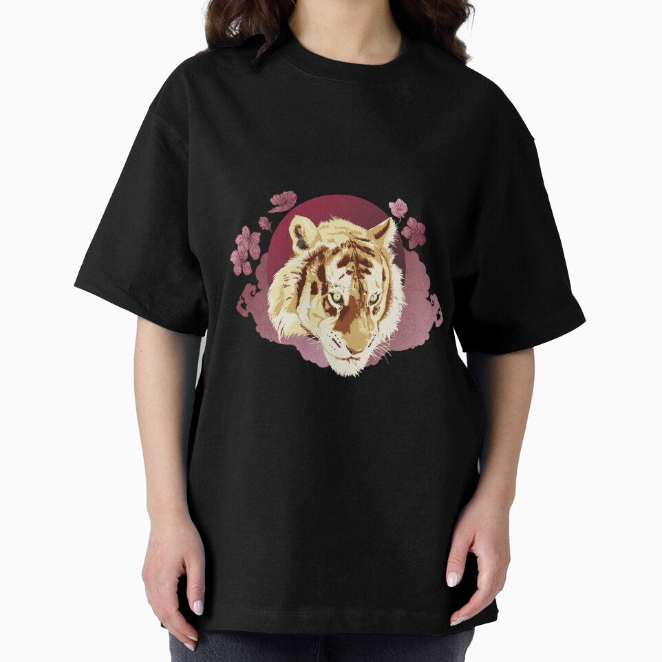 Majestic tiger design around flowers. by RockSteadyReady