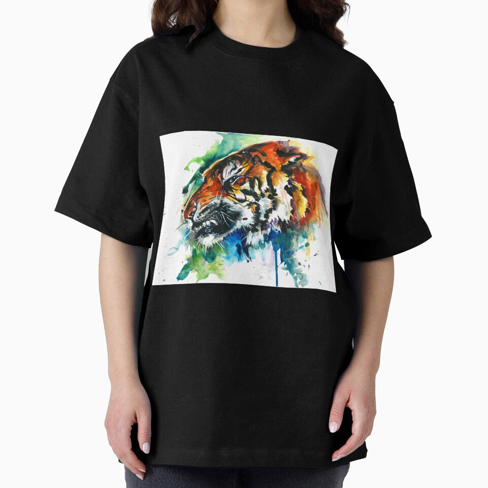 Orange Mad Tiger Watercolor by TiberiuSoos