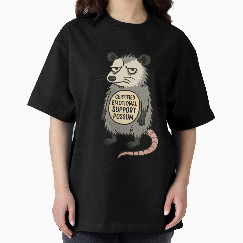 Certified Emotional Support Possum – Funny Cartoon Opossum Design by Soft Spiral Society
