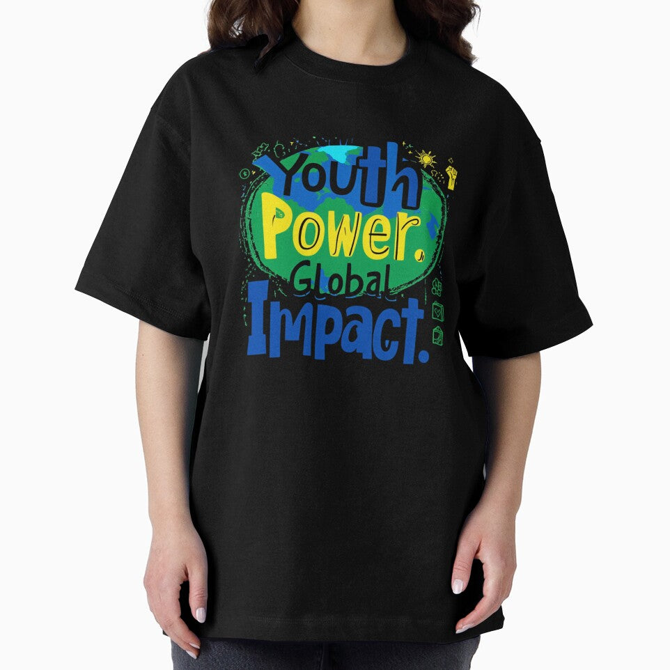 Youth Power Global Impact – Colorful Earth Theme Empowerment Typography Design by Leen Artie Studio