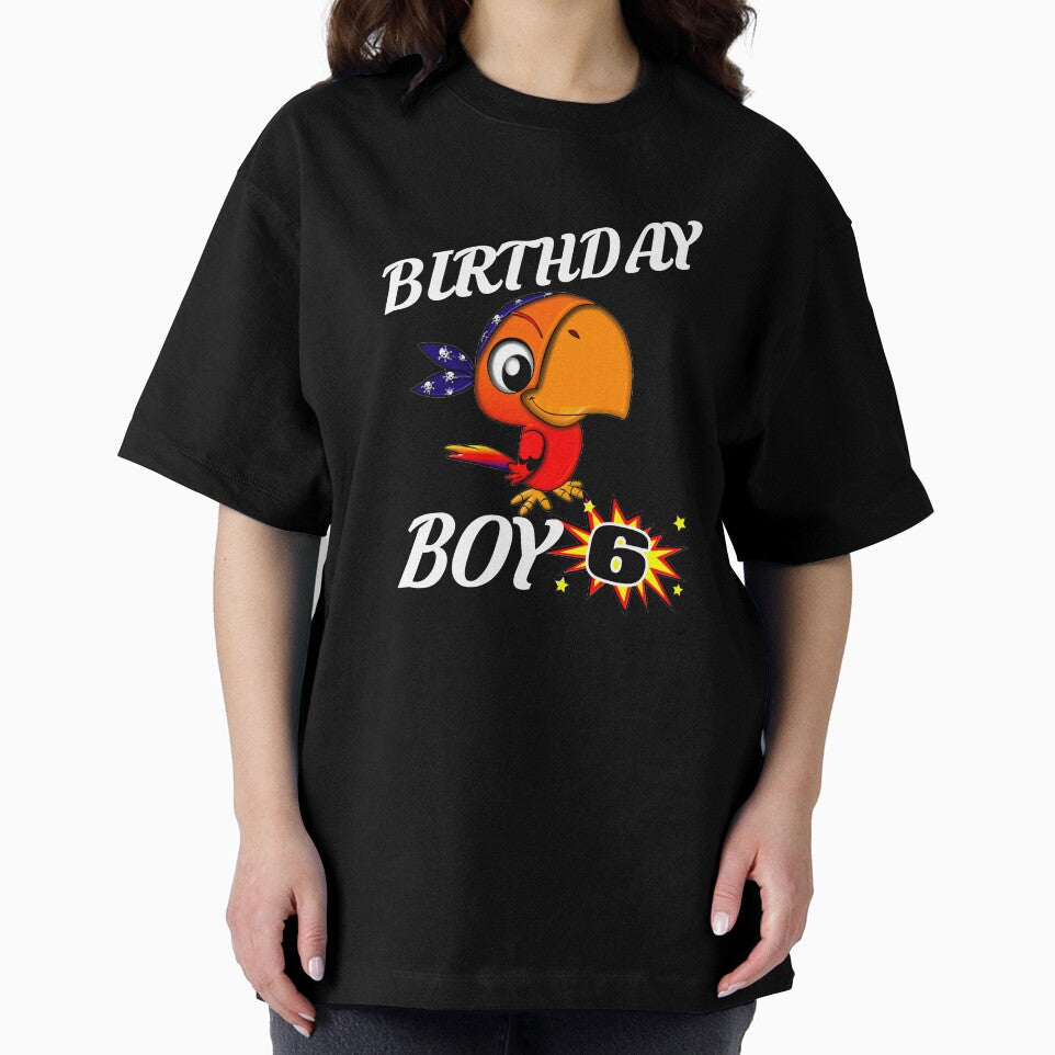 6 Years Old Birthday Design Gift Pirate Bird Shirt by drwigglebutts