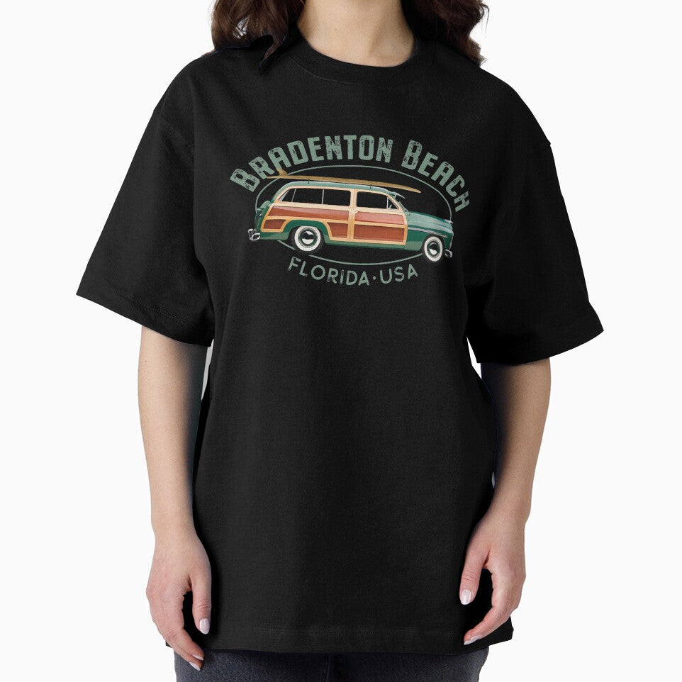 Bradenton Beach Florida Vintage Surfing Design by Futurebeachbum