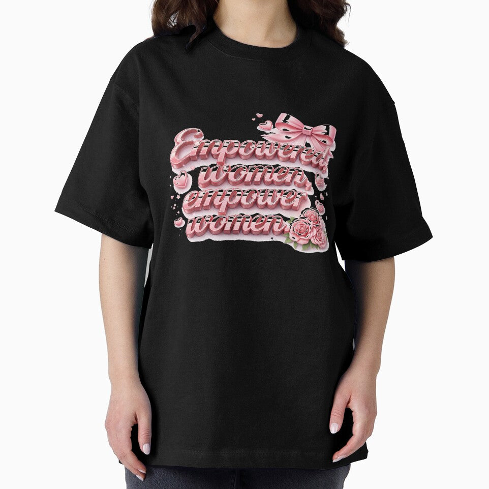 Empowered Women Empower Women – Pink Feminine 3D Bow Girl Power Design for T-Shirt, Sticker, Phone case, mug, bag, hoodie by ArtByTripti