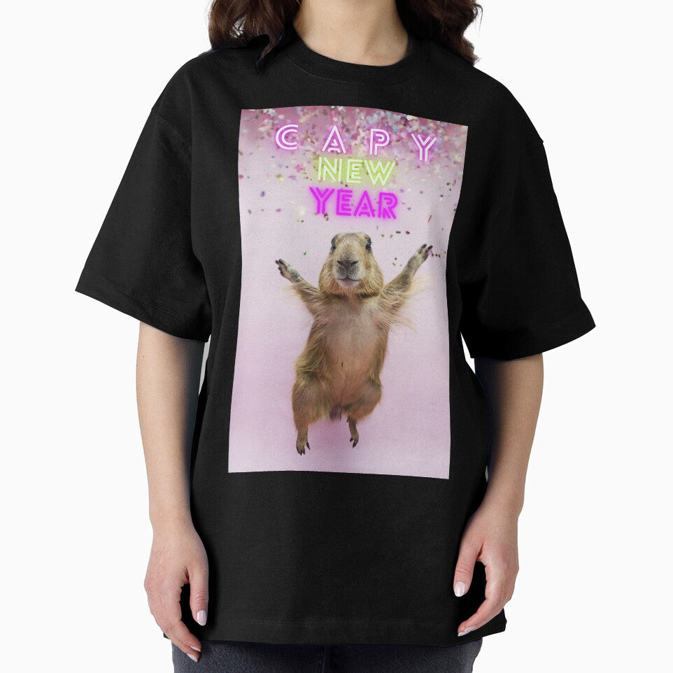 Capy New Year - New Year's Eve Jumping Capybara by DistincTee
