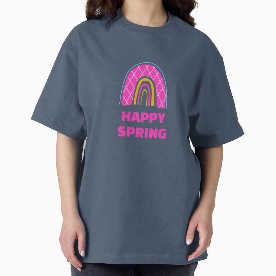 Happy spring - organic tribal rainbow - pink and yellow by Inspirationmotivation