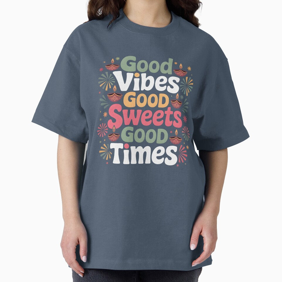 Good Vibes, Good Sweets, Good Times – Colorful Diwali Design by Jollys-ArtShop