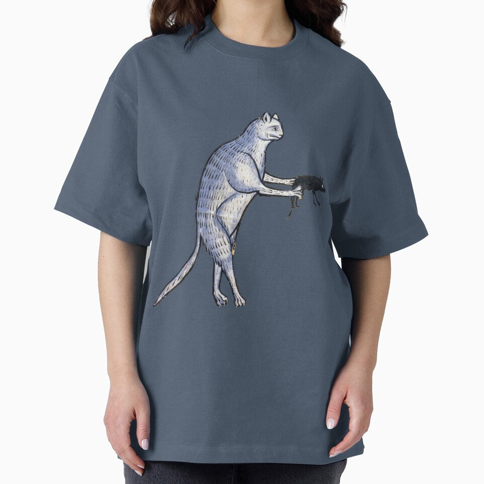 Ugly medieval cat - armed and dangerous cat with rat by Grey House