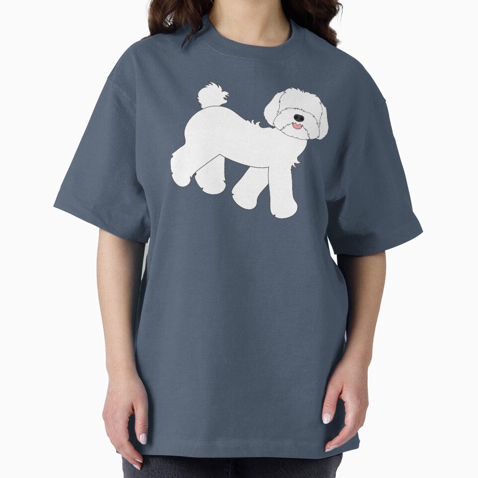 Cute White Maltipoo Moodle Dog by Lulupainting