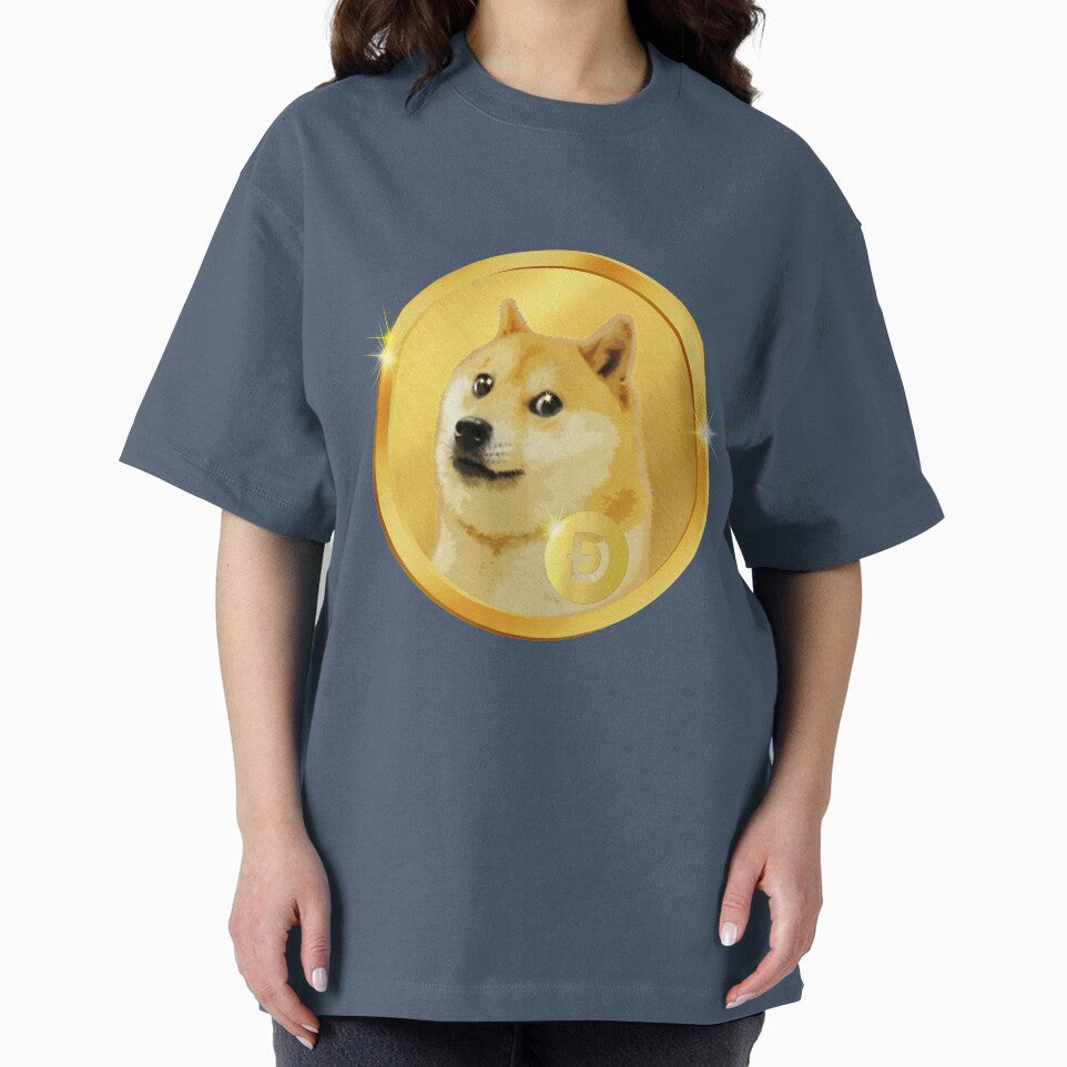 Golden Doge Coin Emblem - Imperial Peacock Teal Shiba Inu Art by Art-PraveenRai