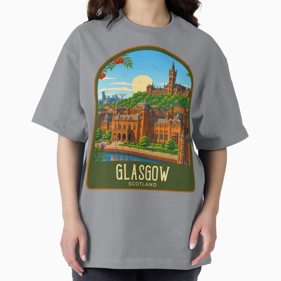 Glasgow Vintage Travel Illustration by HomeLivingCo