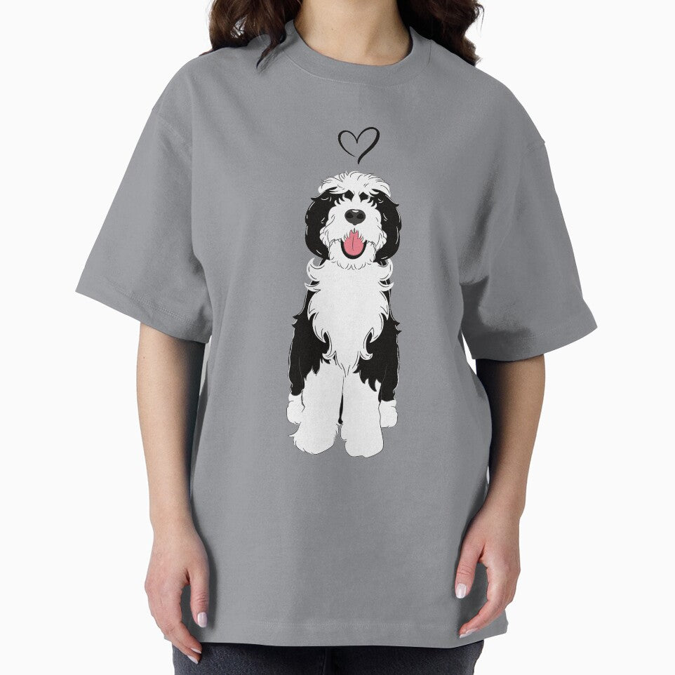 LOVE Black and White Sheepadoodle 1 by Lulupainting