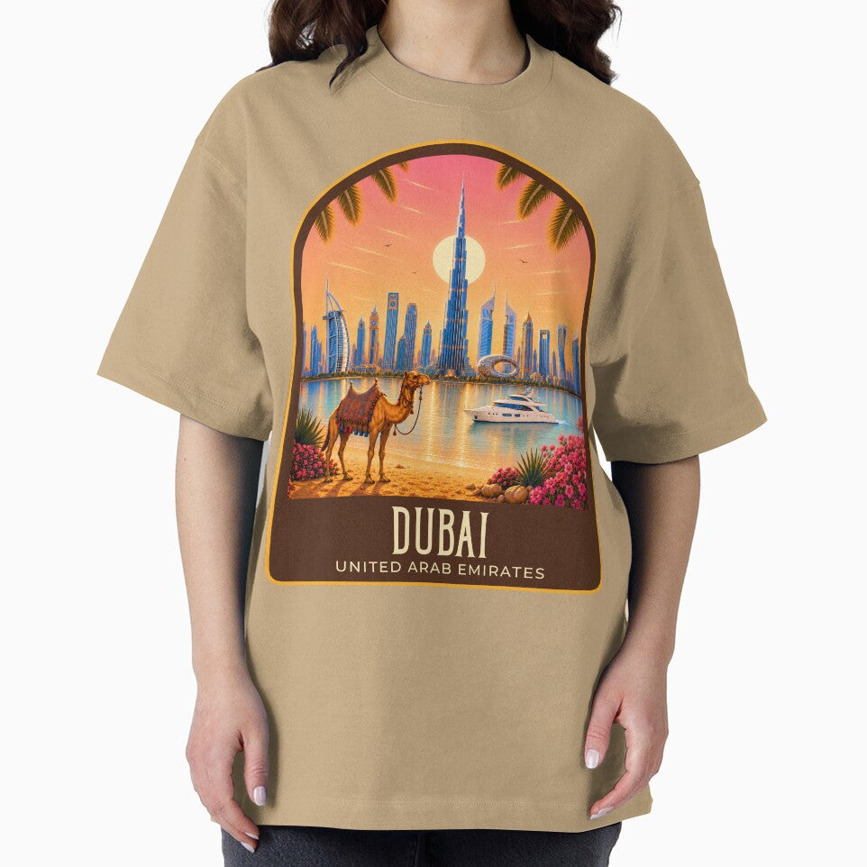 Dubai Vintage Travel Illustration by HomeLivingCo