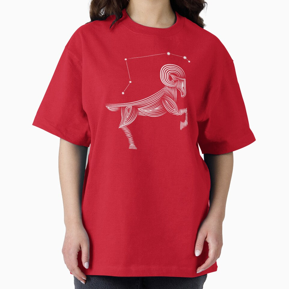 Aries Zodiac Constellation Minimalist Line Art White by JAMerArc