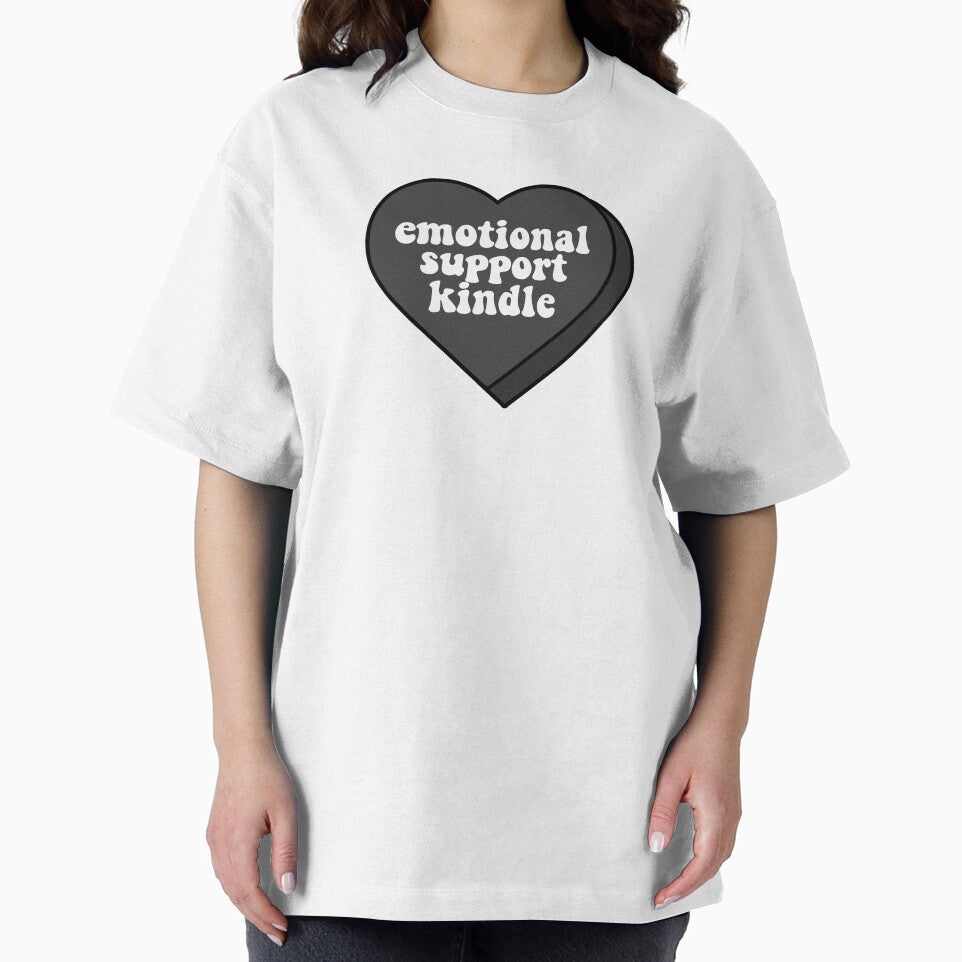 Emotional Support Kindle Black and White Candy Heart for Book Lover by BookWishEra