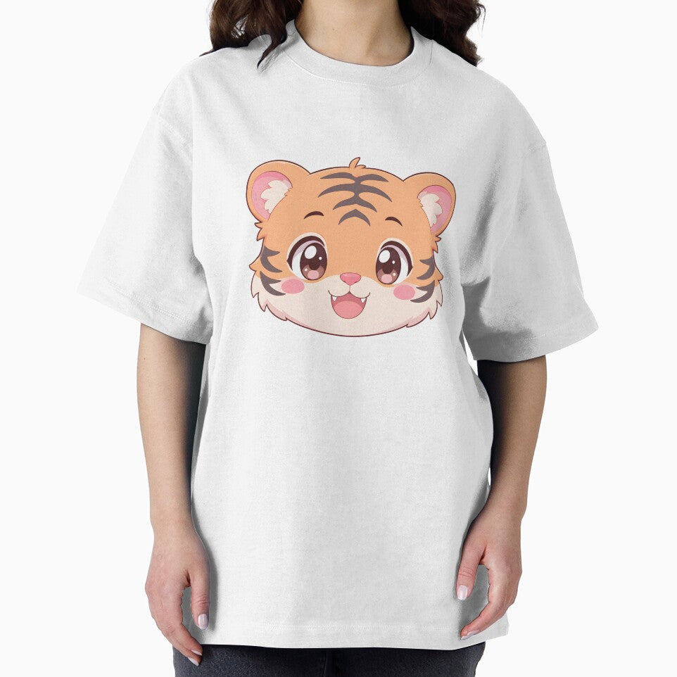 Cute Kawaii Tiger Cub Head – Pastel Anime Animal by nocturnastore