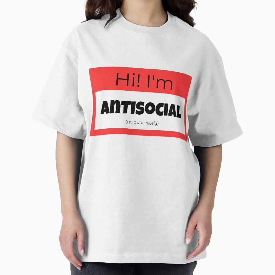 Antisocial Nametag Design Sticker, Pin, Magnet, etc. by eggface.sandwich