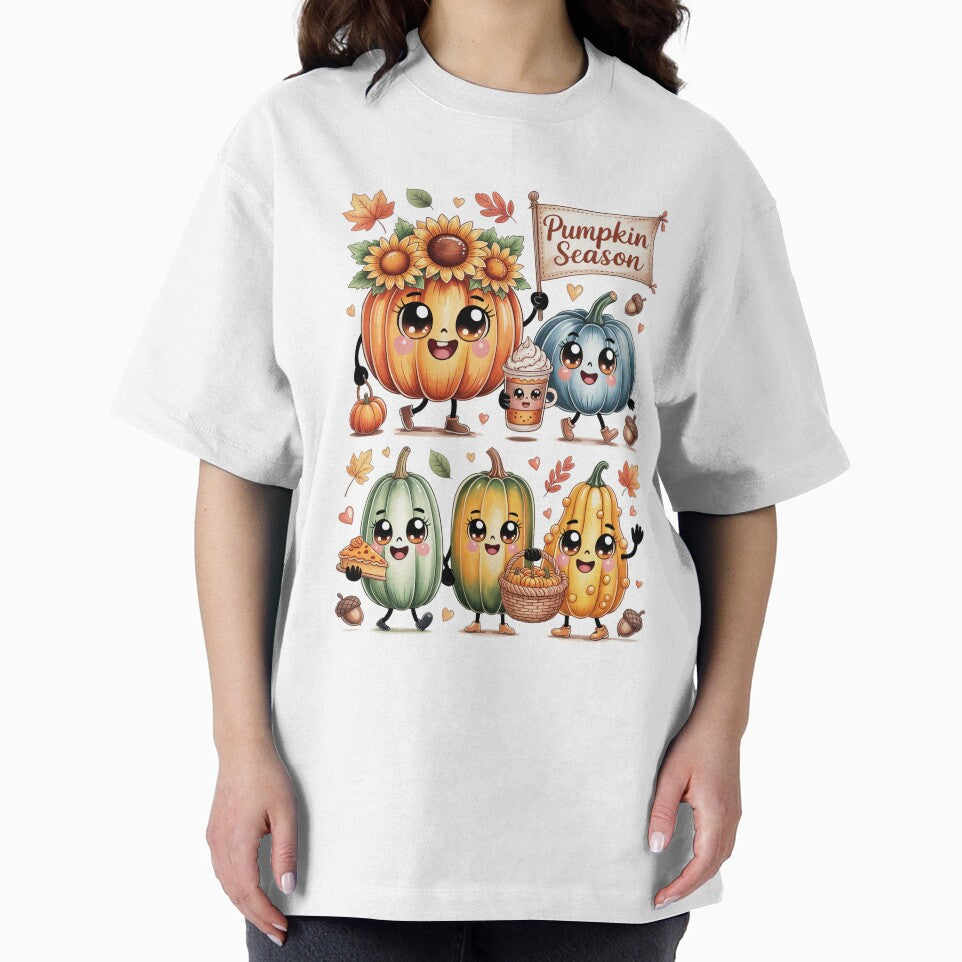Kawai Animated Pumpkins Celebrating Fall by jkrphoto