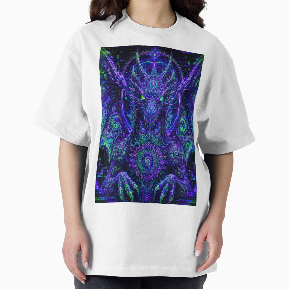 Psychedelic Fractal Mandala Dragon Glitch Art by hyperbeast store