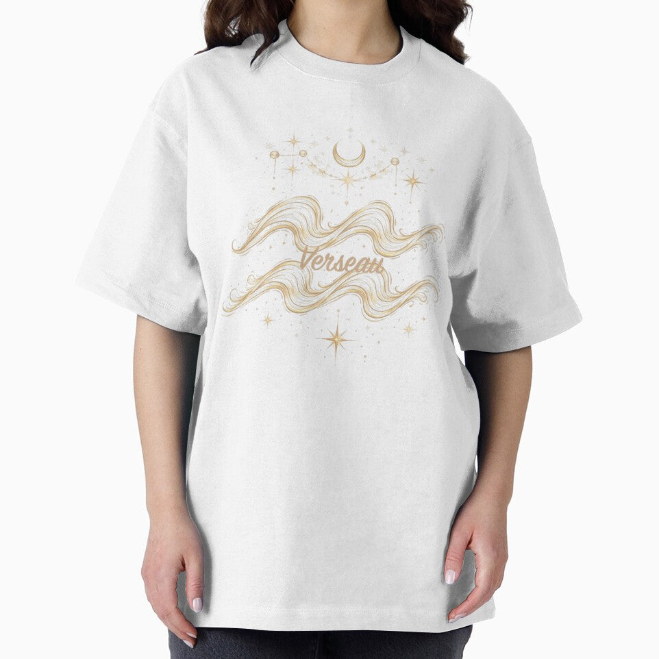 Golden Aquarius Sign on Green Background – Minimalist Mystical Astrological Design by orely14
